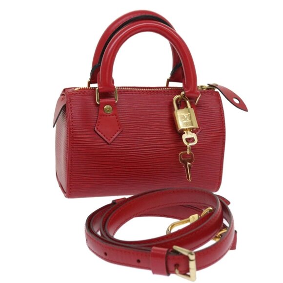 Louis Vuitton Handbags - LOUIS VUITTON Epi Mini Speedy Hand Bag SPO 2way Red LV Auth 56797SM